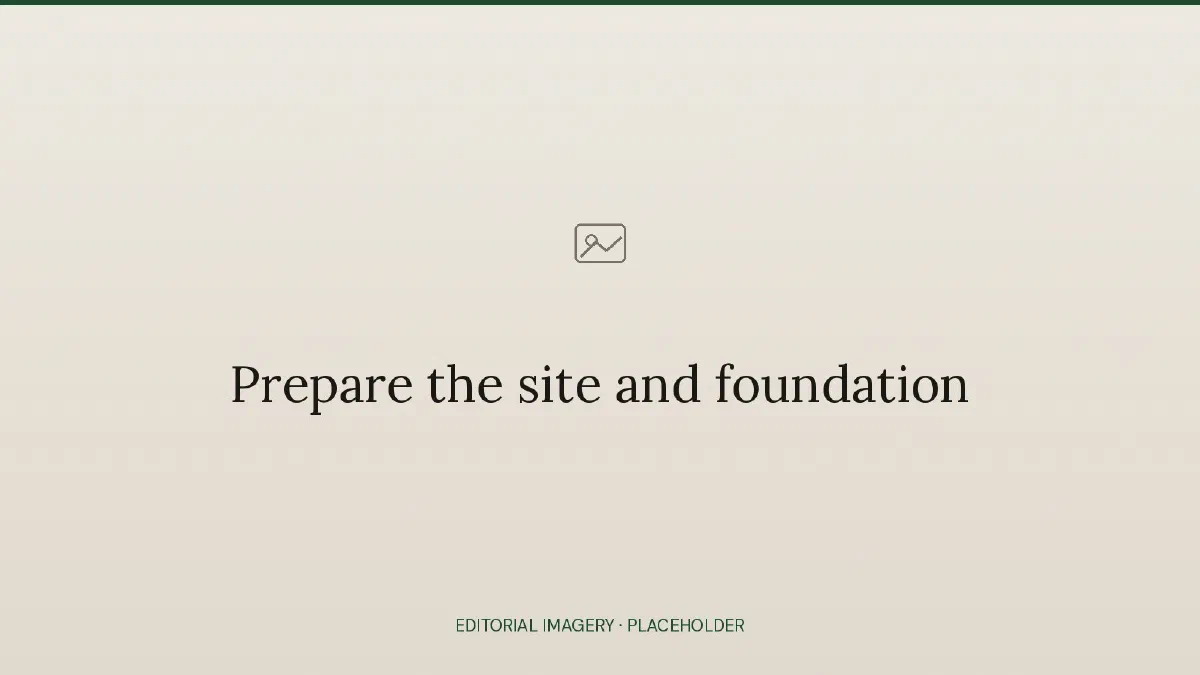 Prepare the site and foundation