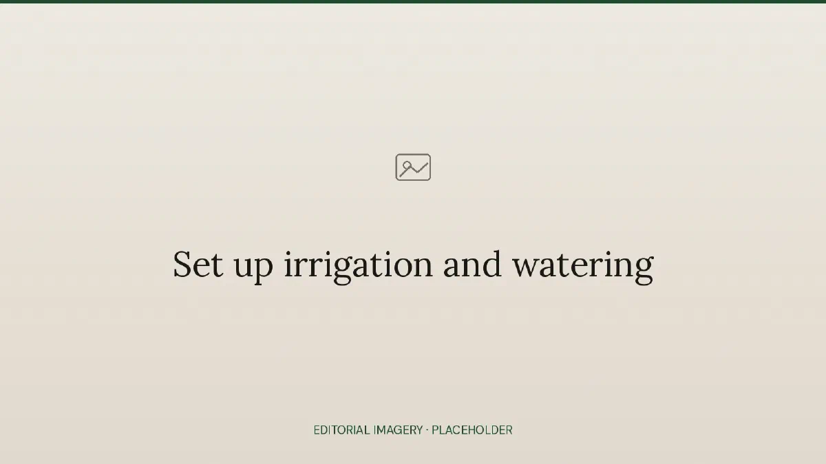 Set up irrigation and watering