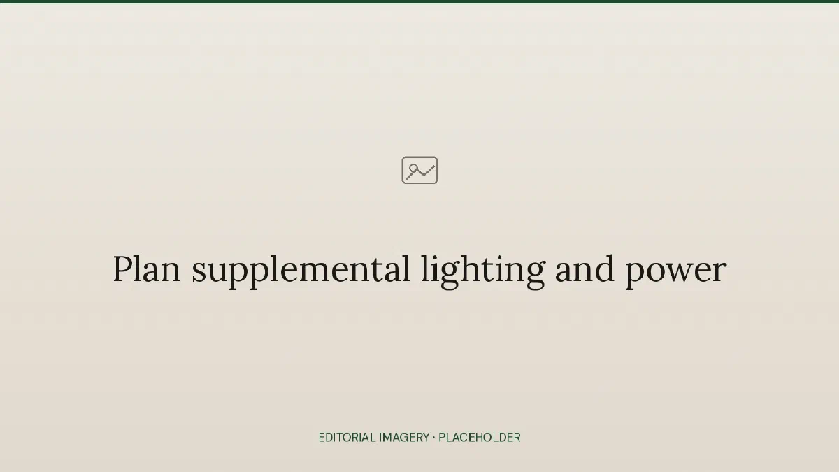 Plan supplemental lighting and power
